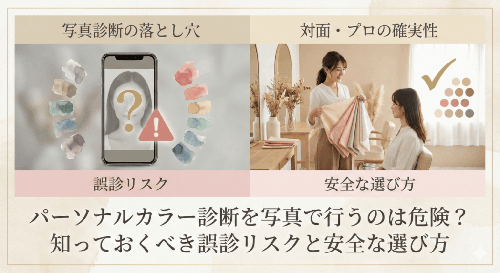 パーソナルカラー診断を写真で行うのは危険？知っておくべき誤診リスクと安全な選び方