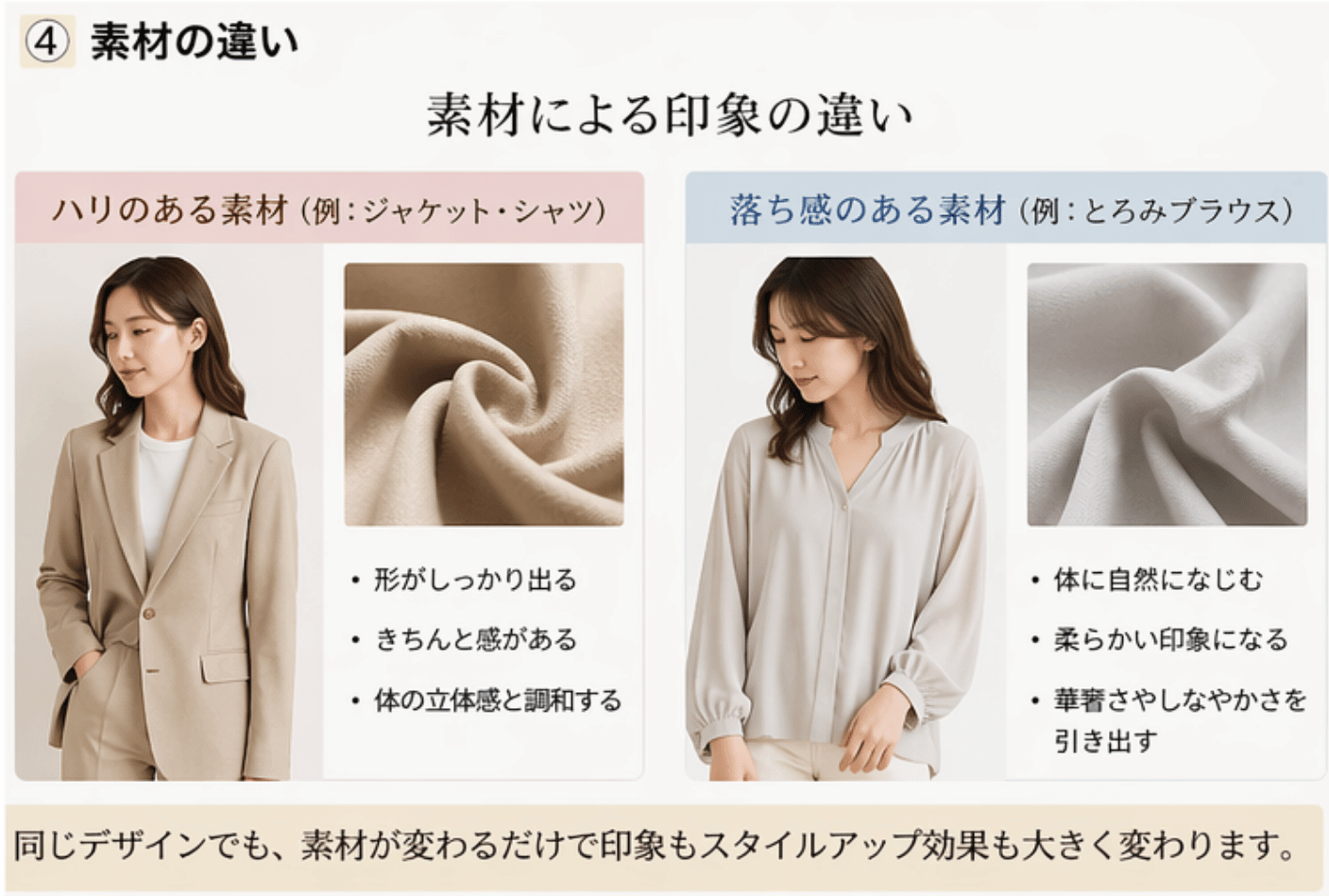 質感に合わせた素材選び