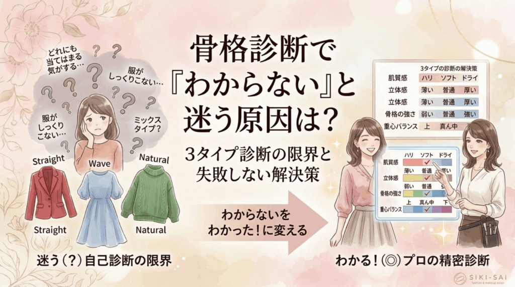 骨格診断で「わからない」と迷う原因は？3タイプ診断の限界と失敗しない解決策