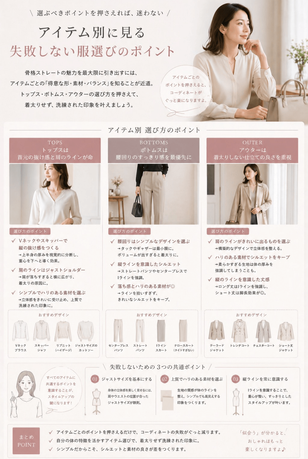 アイテム別に見る失敗しない服選びのポイント