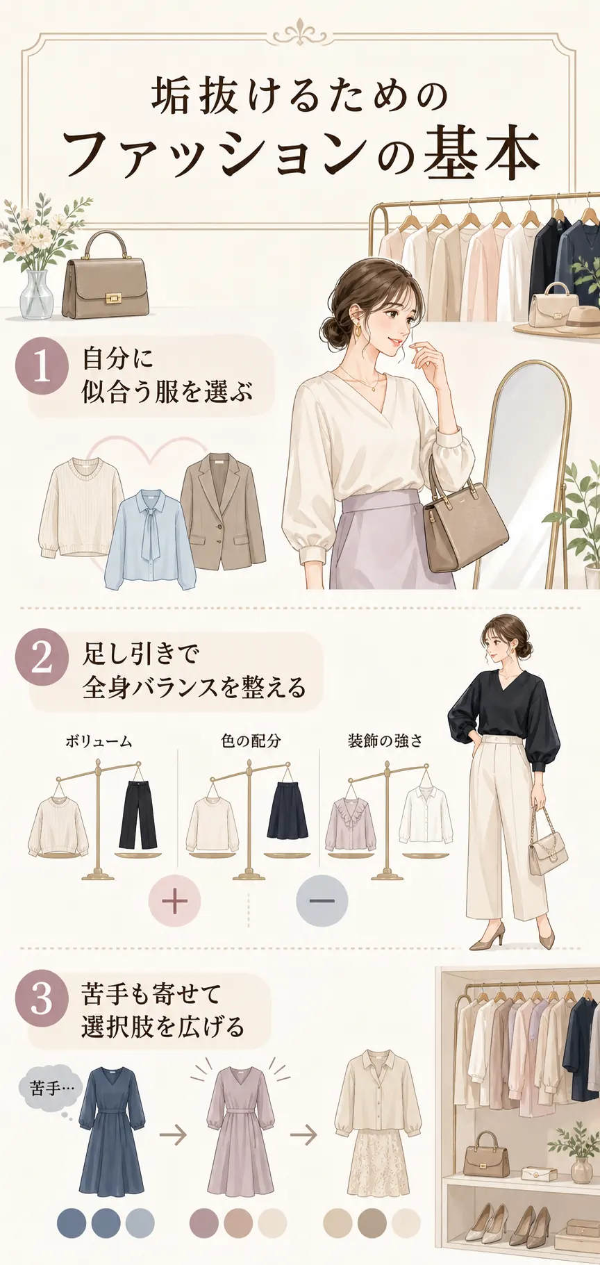 似合う服選びと全身バランスの整え方