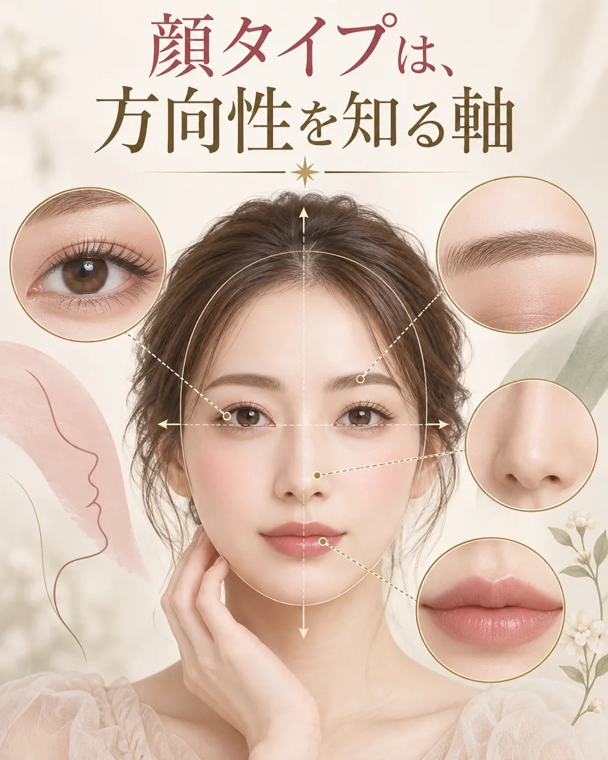 顔タイプと顔立ちのパーツを分析する