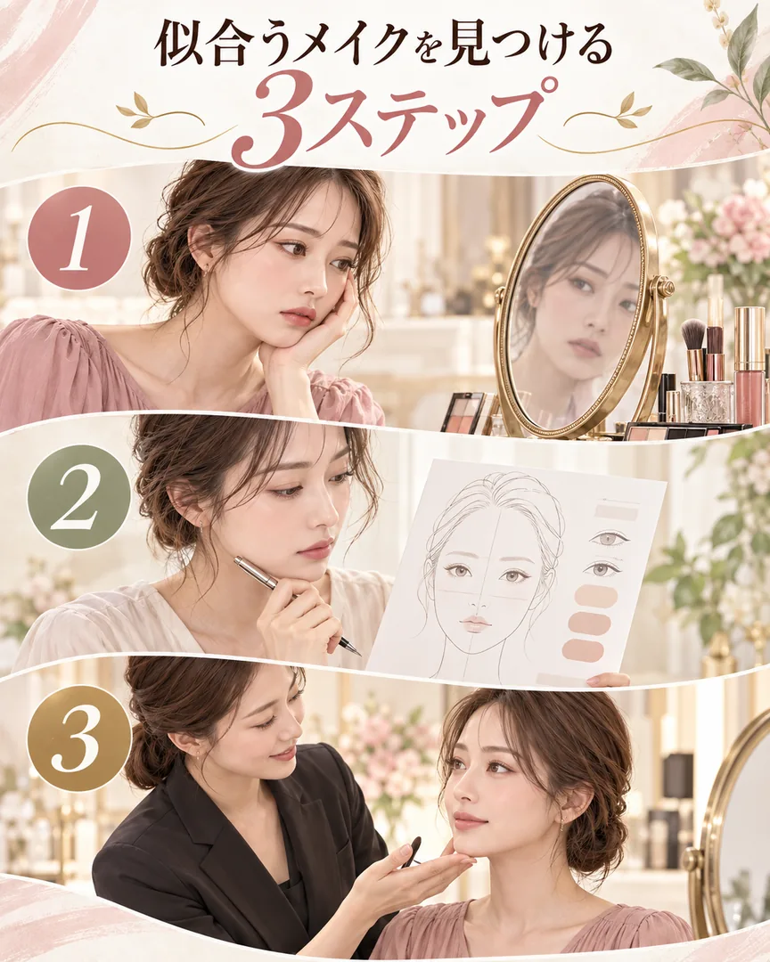 似合うメイクを見つける3ステップ