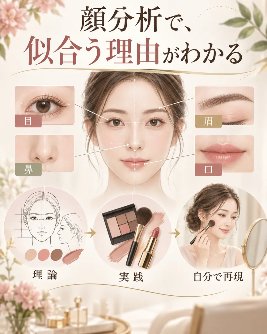 顔分析から似合う理由と再現方法を知る